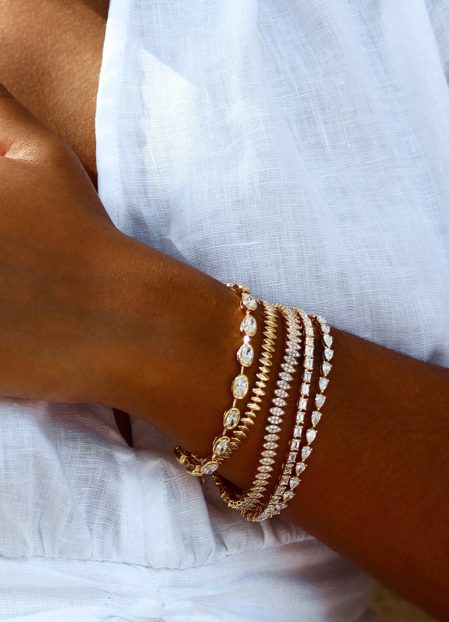 Marquise Shape Pavé Diamond Bracelet