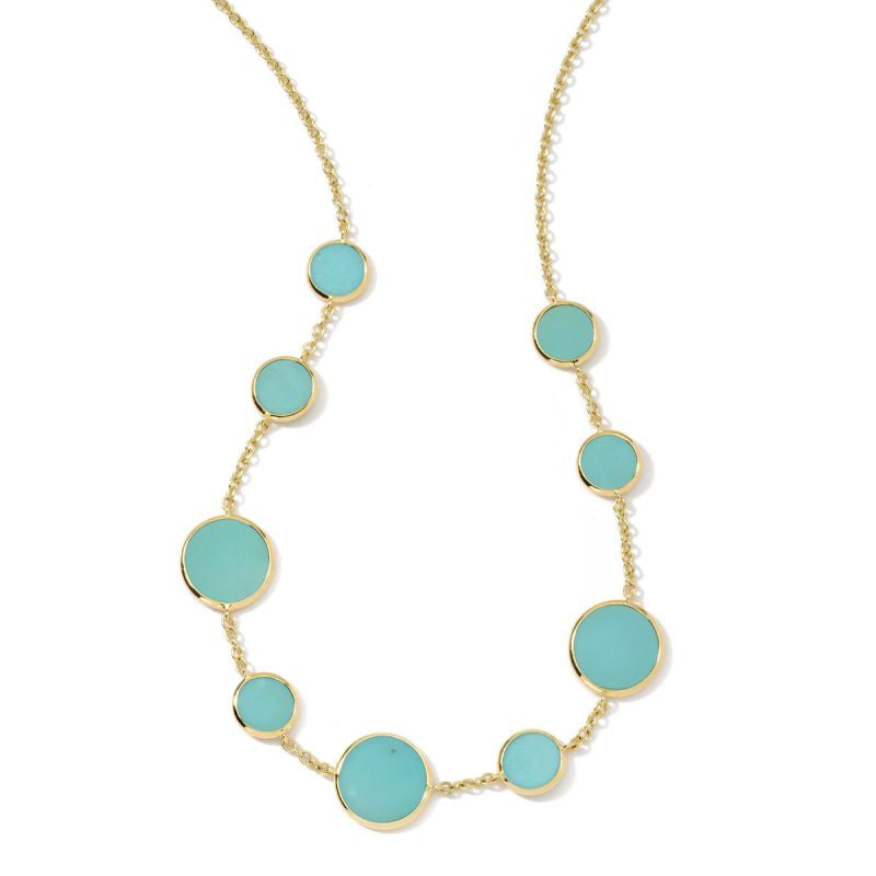 Ippolita Polished Rock Candy Turquoise Circle Station Necklace