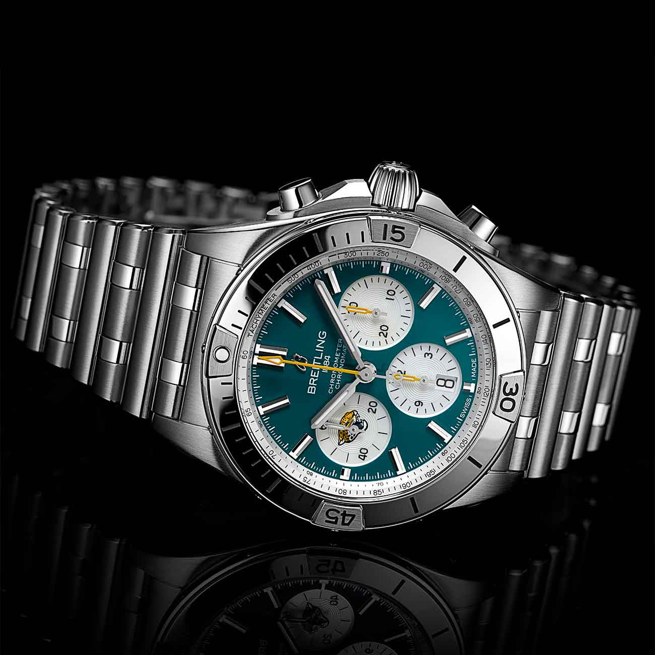 Breitling Chronomat B01 NFL Jacksonville Jaguars Edition with Rouleaux Steel Bracelet - 42mm