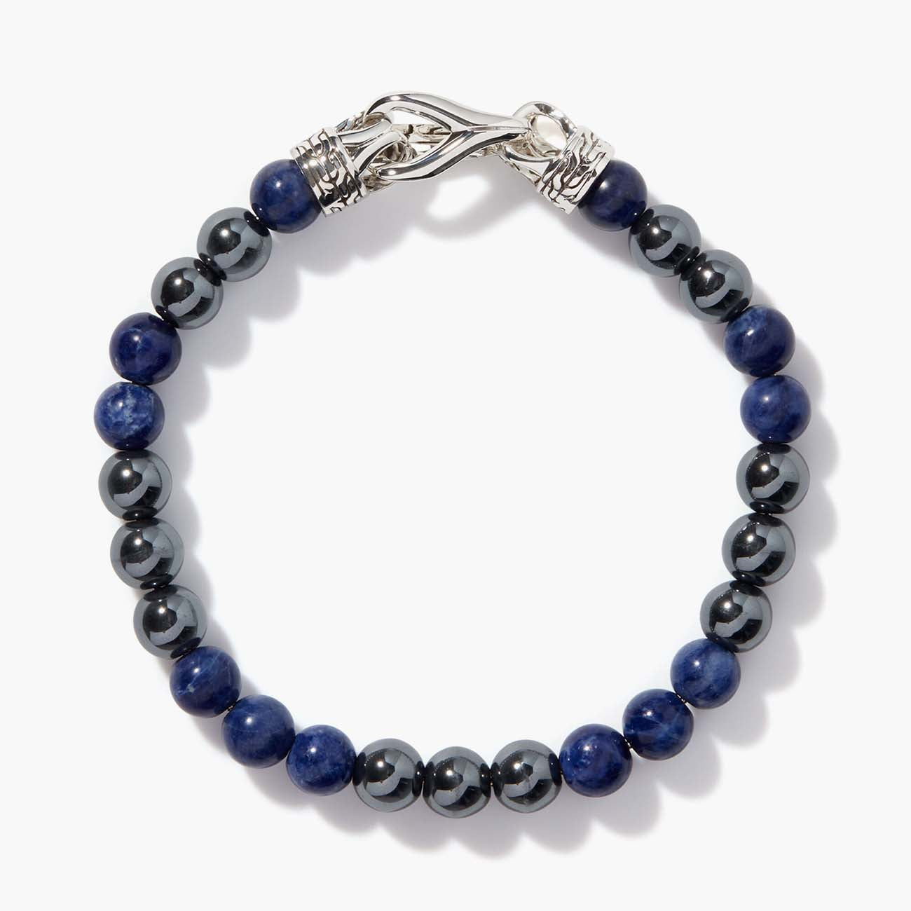 John Hardy Asli Classic Chain Sodalite & Hematite Beaded Bracelet