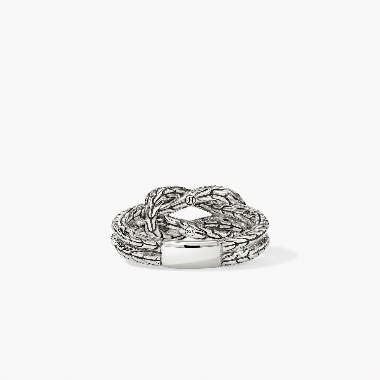John Hardy Love Knot Silver Diamond Pave Ring
