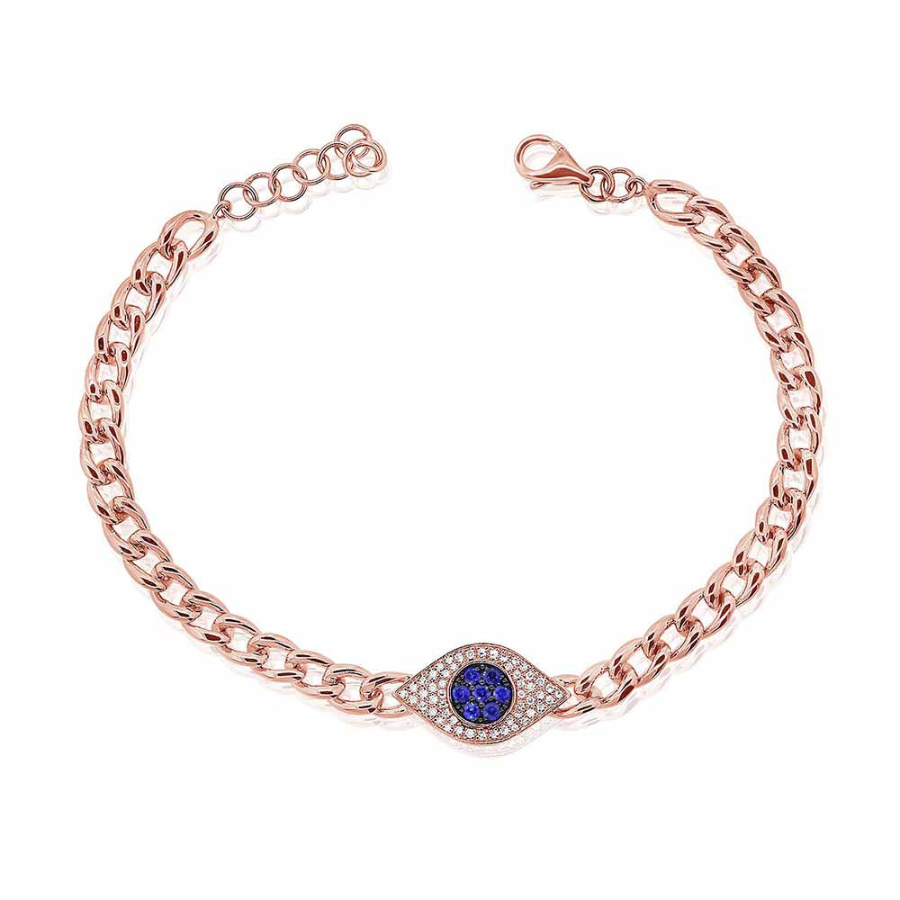 Sapphire and Diamond Evil Eye Bracelet
