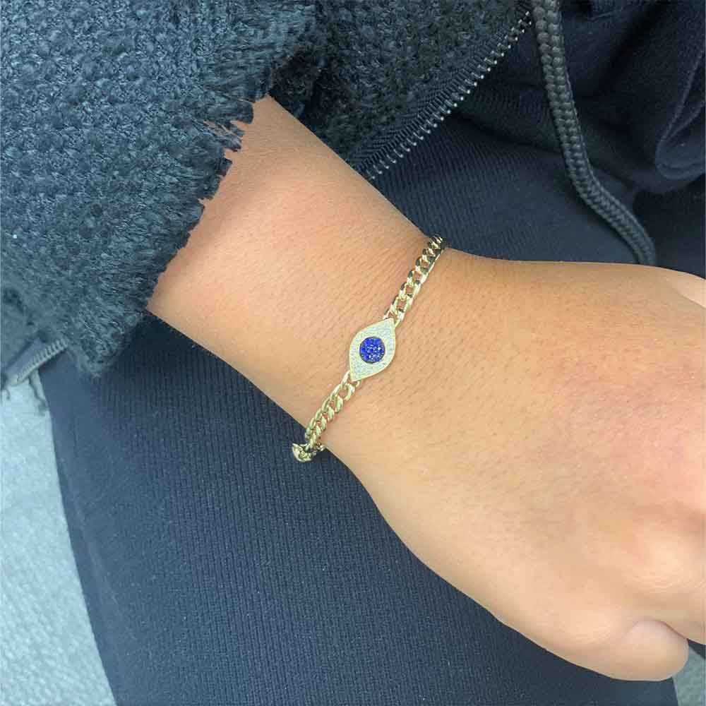 Sapphire and Diamond Evil Eye Bracelet