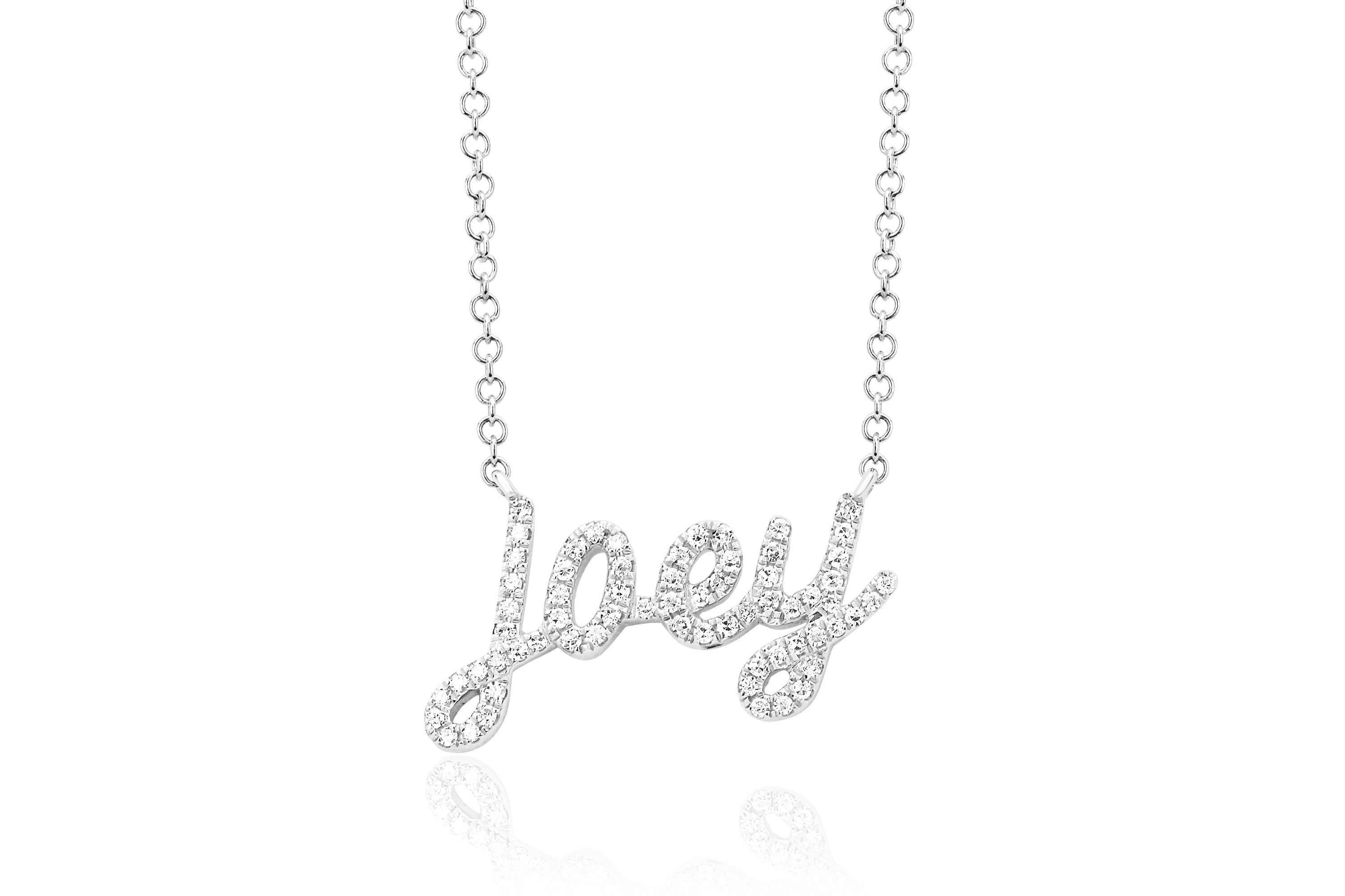 EF Collection Diamond Custom Script Initial Necklace