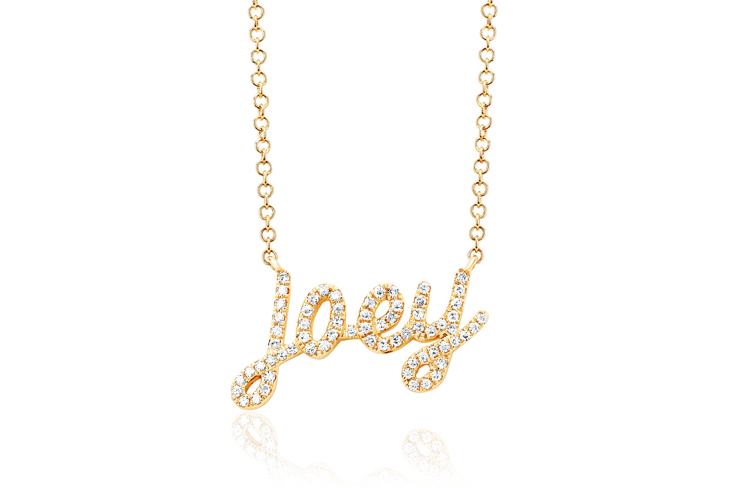 EF Collection Diamond Custom Script Initial Necklace