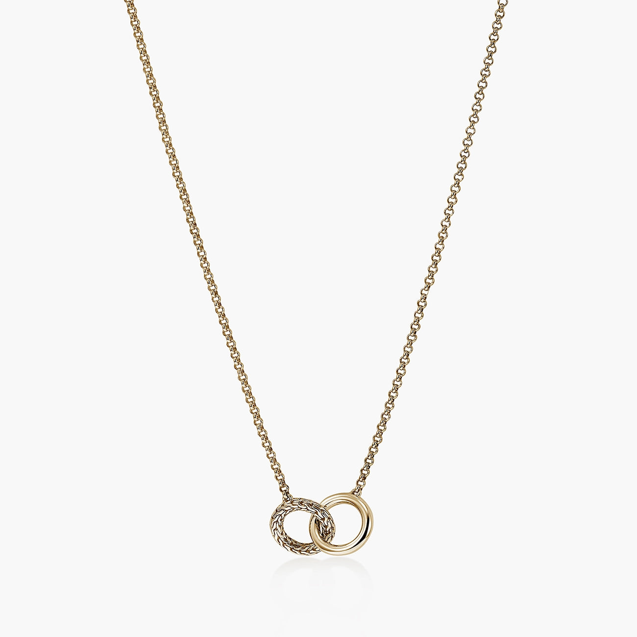 John Hardy Essentials 14K gold interlinking mini rolo chain necklace, 16-18 inch adjustable