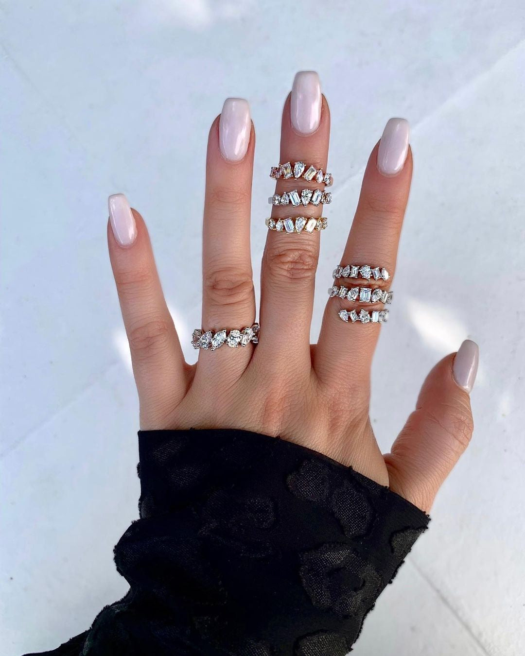 Fancy Shape Diamond Ring in White Gold