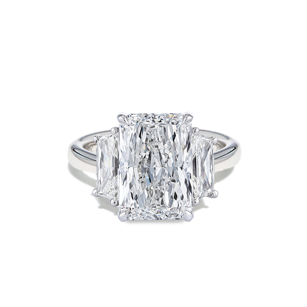 4 Carat Radiant Three Stone Engagement Ring