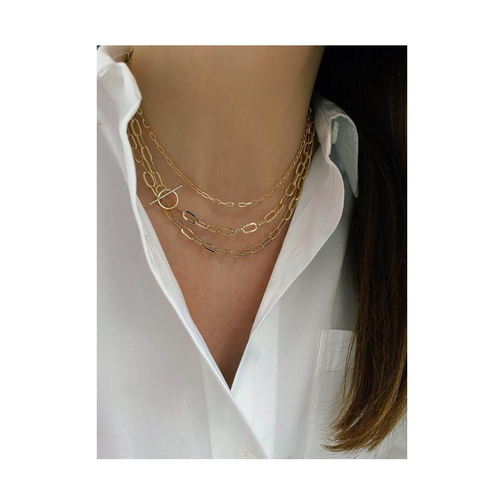 EF Collection Jumbo Diamond Toggle Necklace