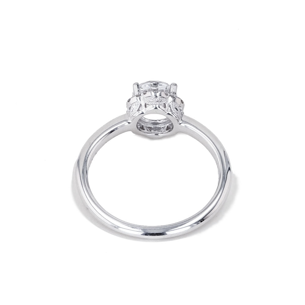 Kirk Kara Round Diamond Hexagon Halo Engagement Ring