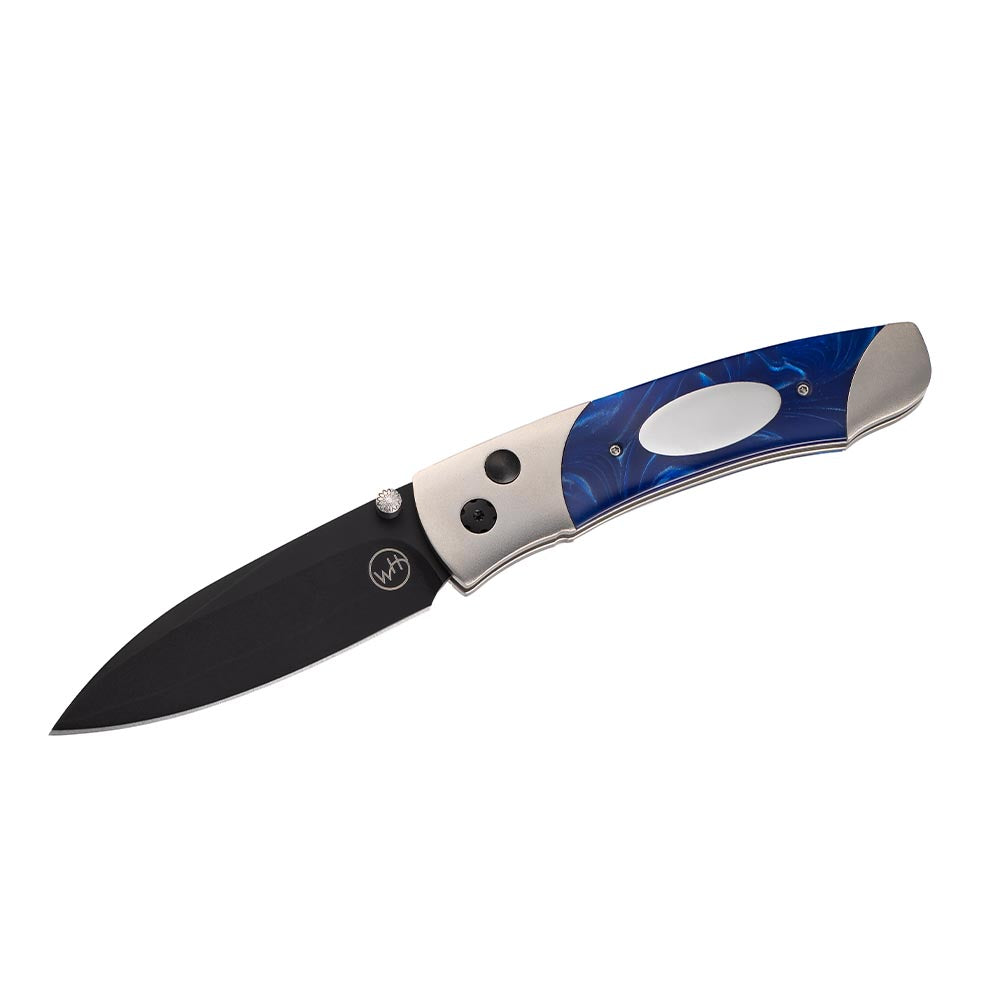 William Henry Blue Kirinite Engravable Pocket Knife