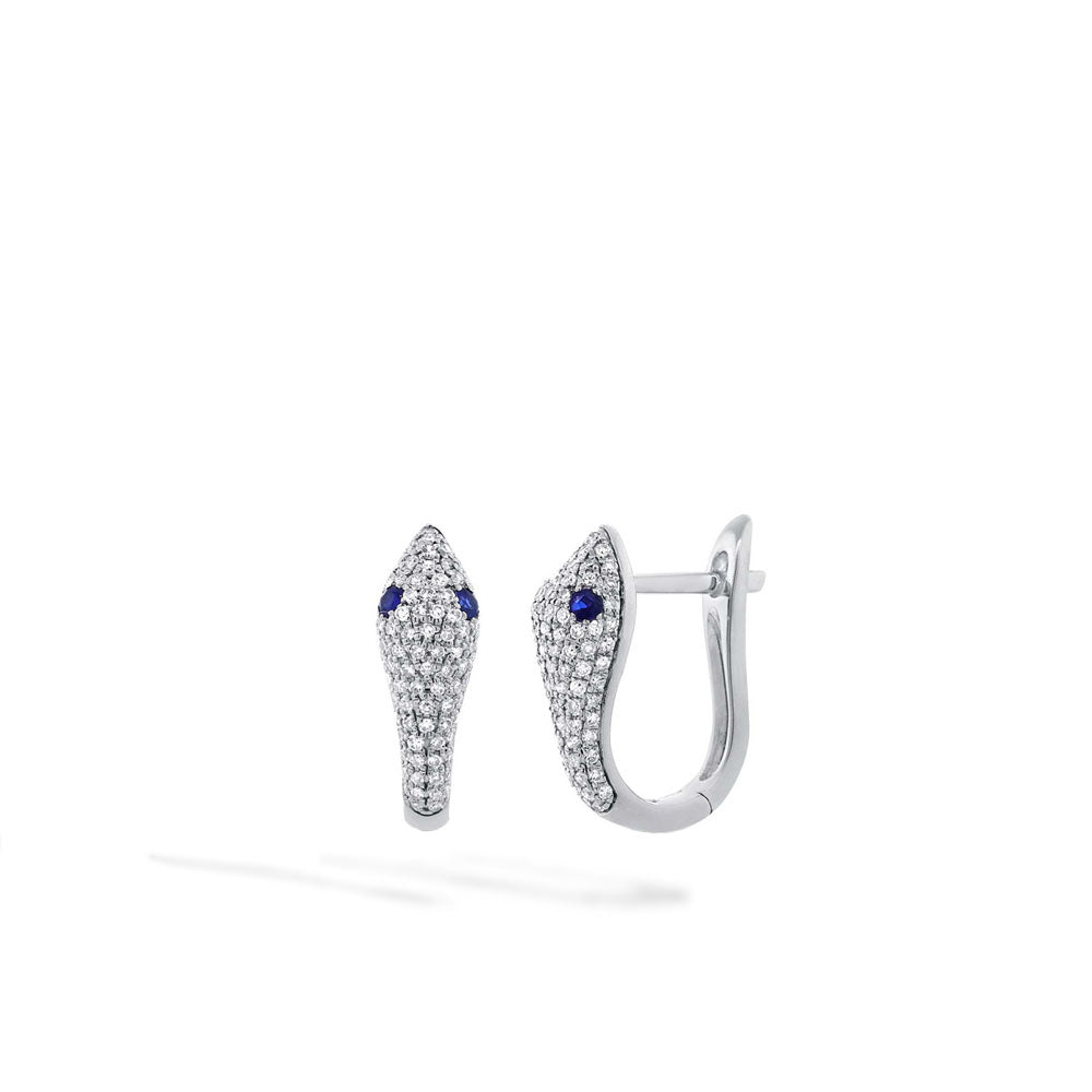 Diamond and Sapphire Snake Earrings