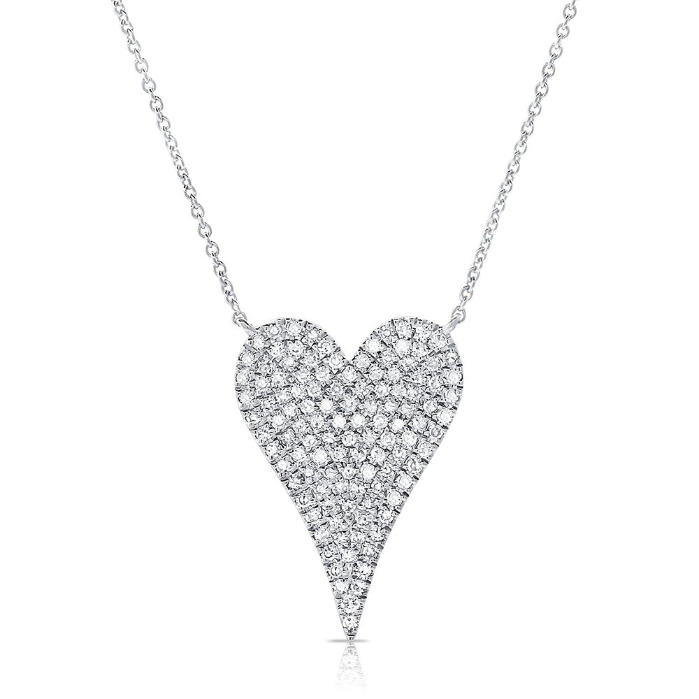Medium Diamond Pave Heart Pendant Necklace