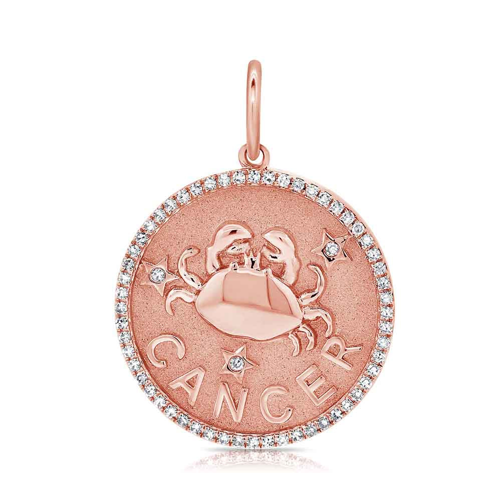 Diamond Cancer Zodiac Pendant
