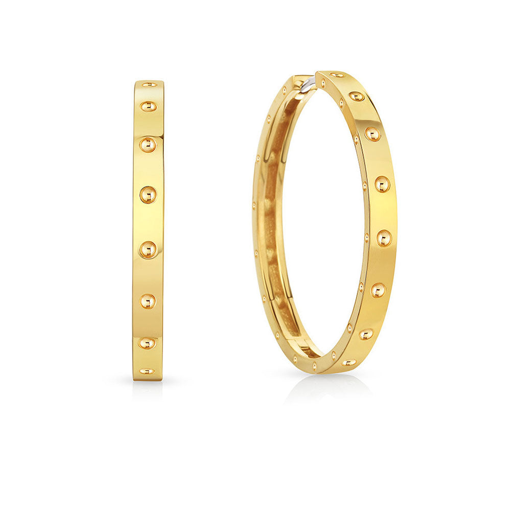 Roberto Coin Symphony Pois Moi Yellow Gold Large Hoop Earrings