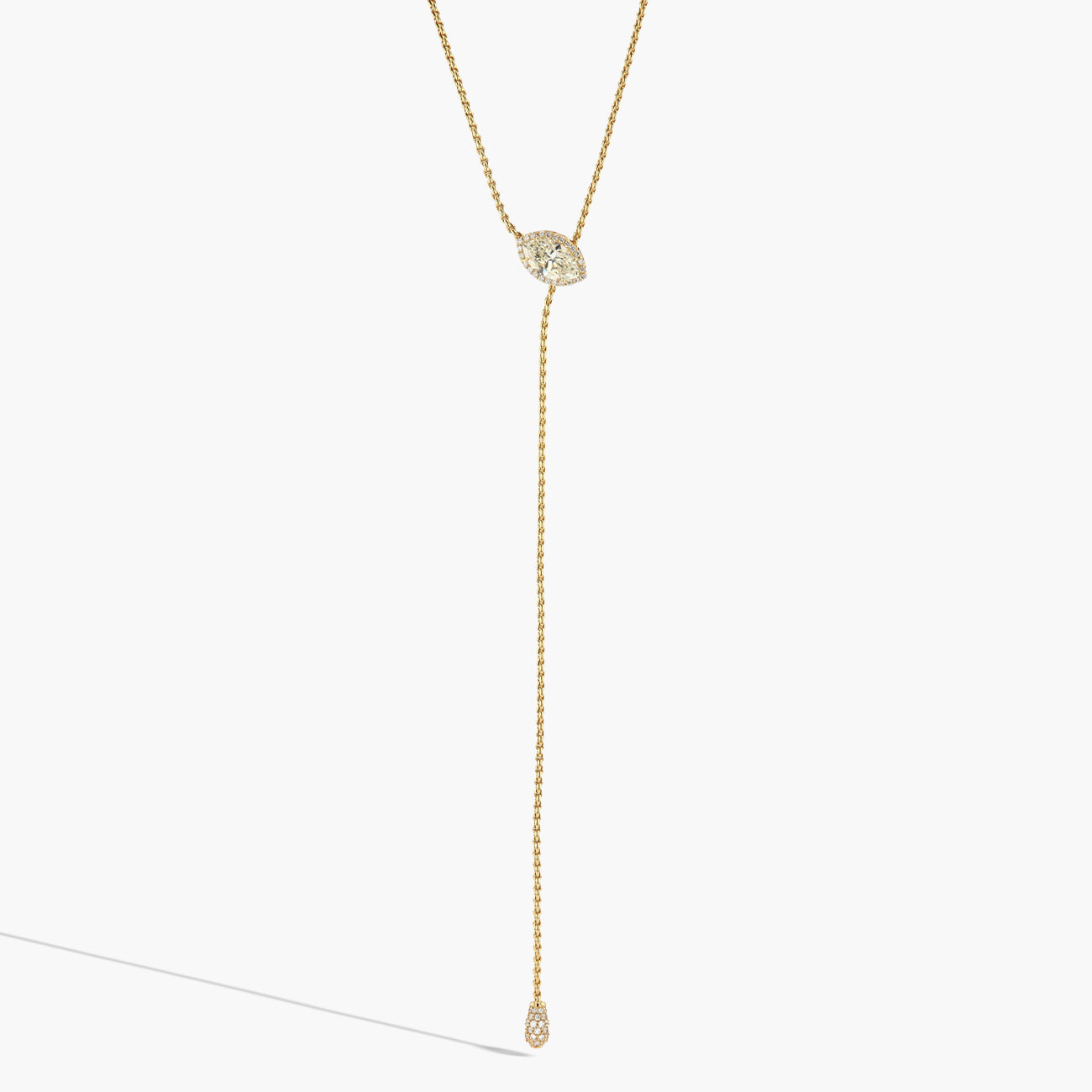 Robert Pelliccia Marquise Diamond Drop Lariat Necklace