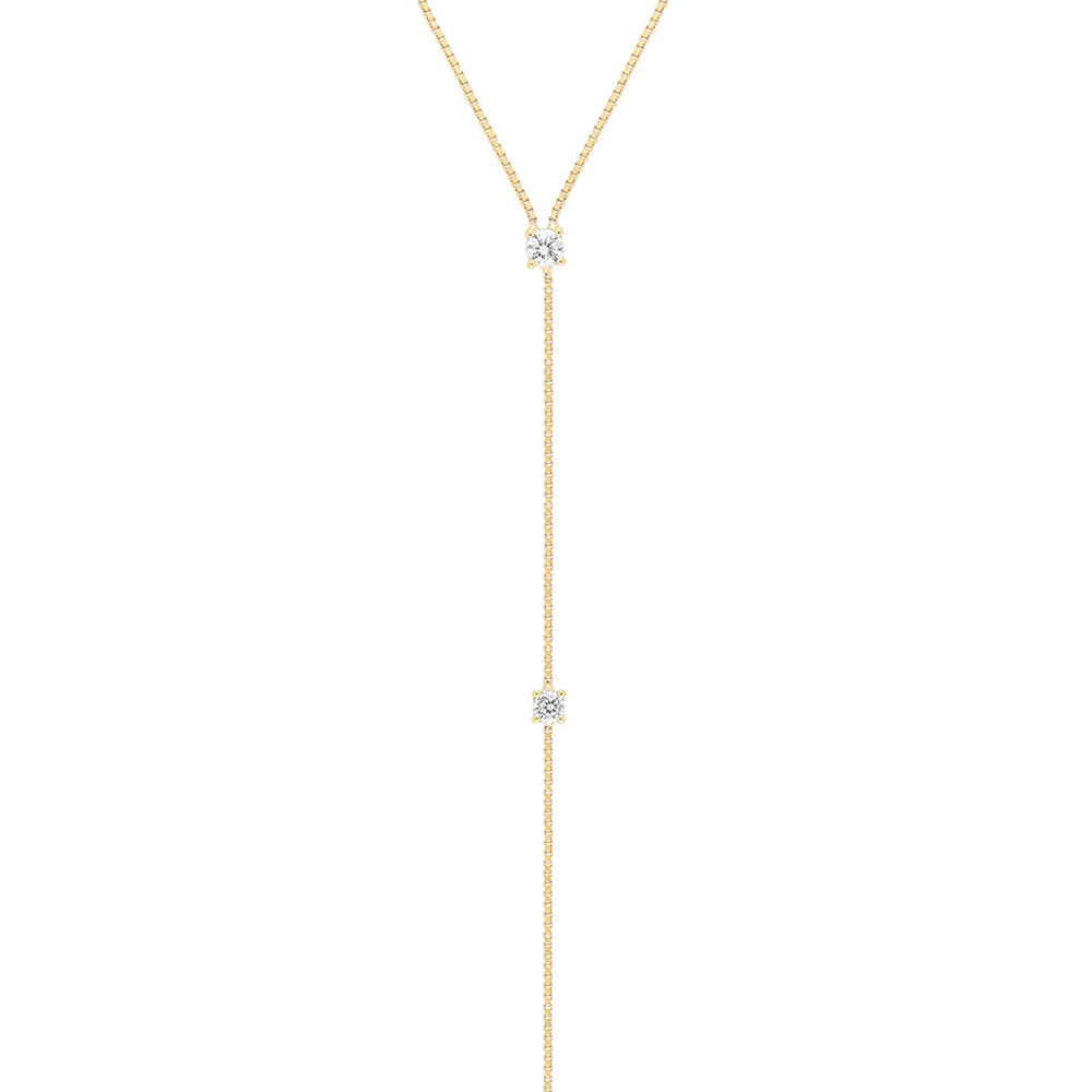 EF Collection Four Diamond Callae Lariat Necklace