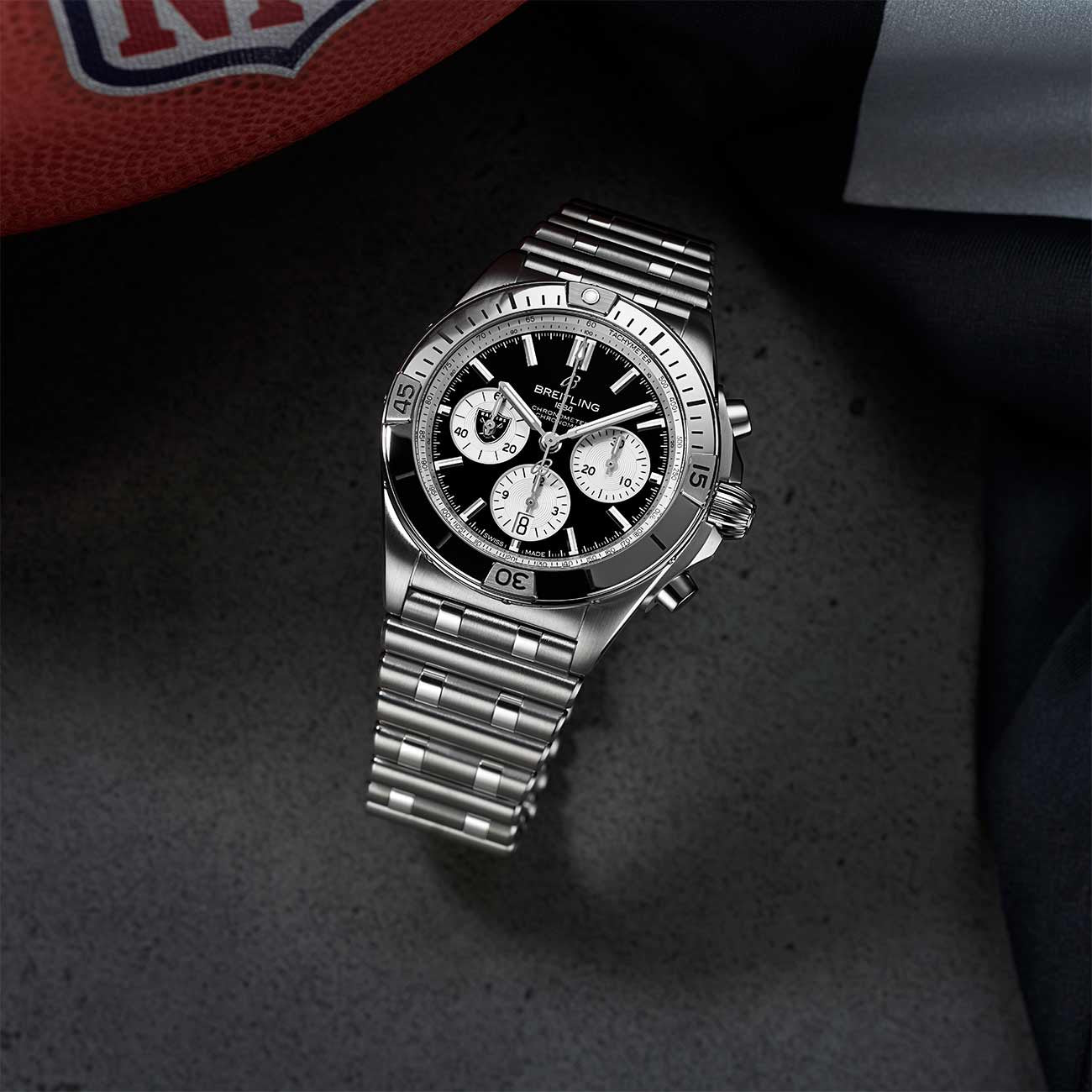 Breitling Chronomat B01 NFL Las Vegas Raiders Edition with Rouleaux Steel Bracelet - 42mm
