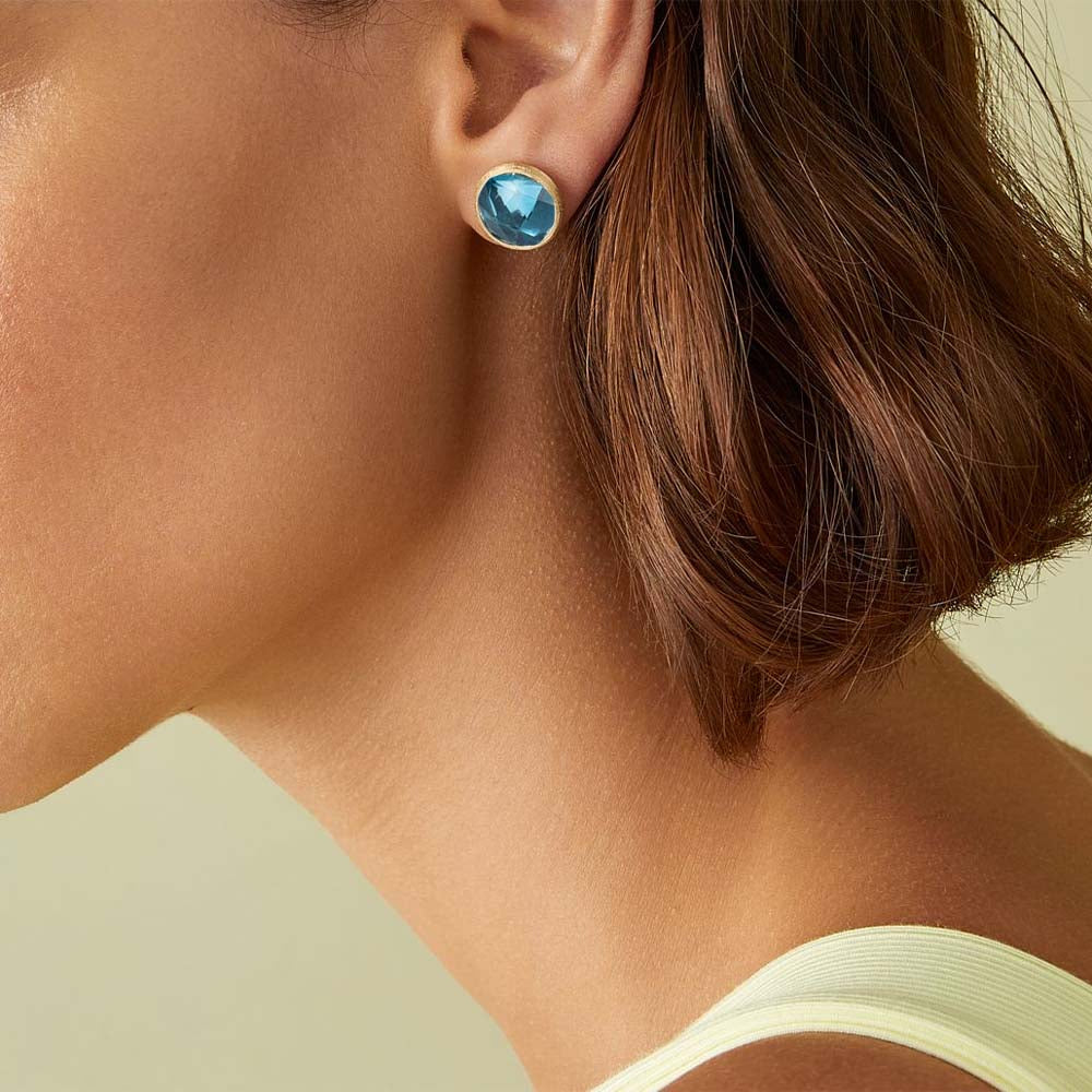 Marco Bicego Jaipur London Blue Topaz Large Stud Earrings