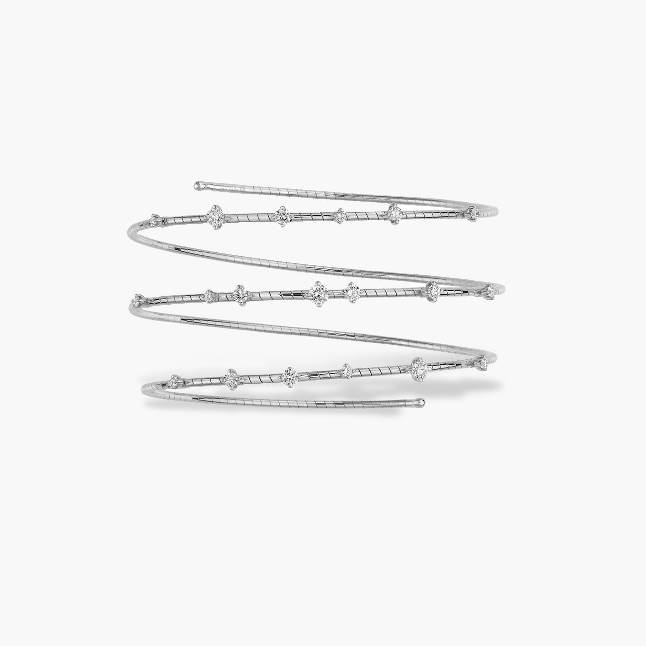 Mattia Cielo 18K White Gold Rugiada Diamanti 3-Row Bracelet