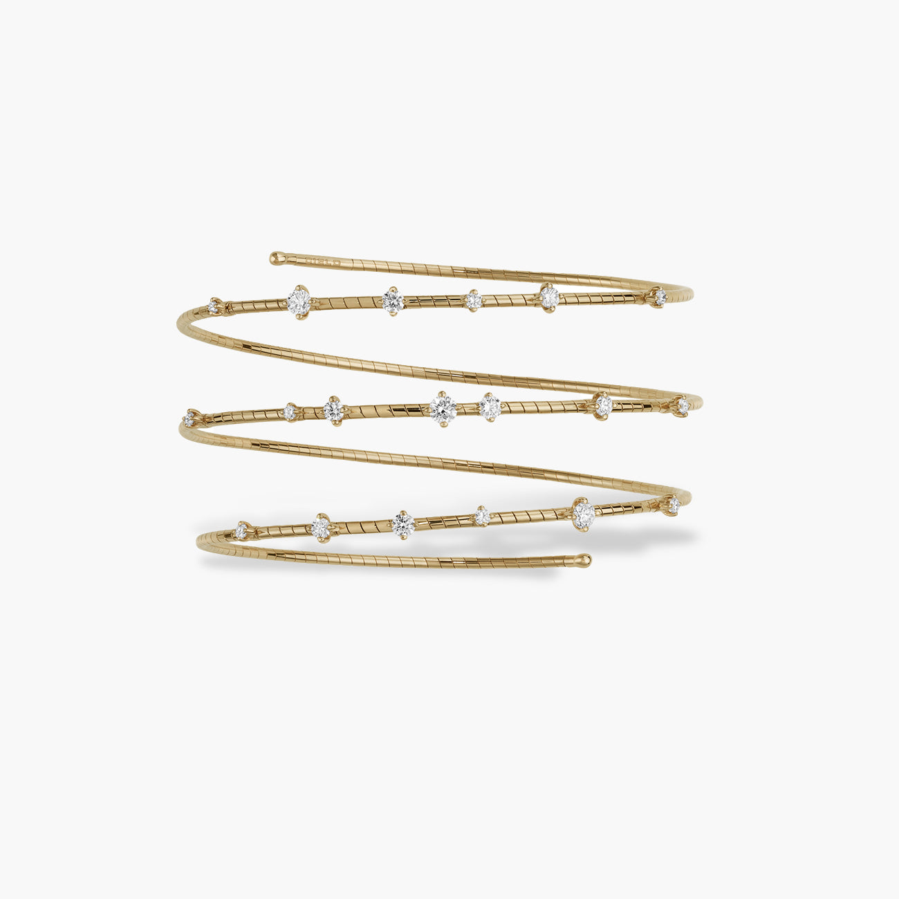 Mattia Cielo Yellow Gold Rugiada Diamanti 3-Row Diamond Bracelet