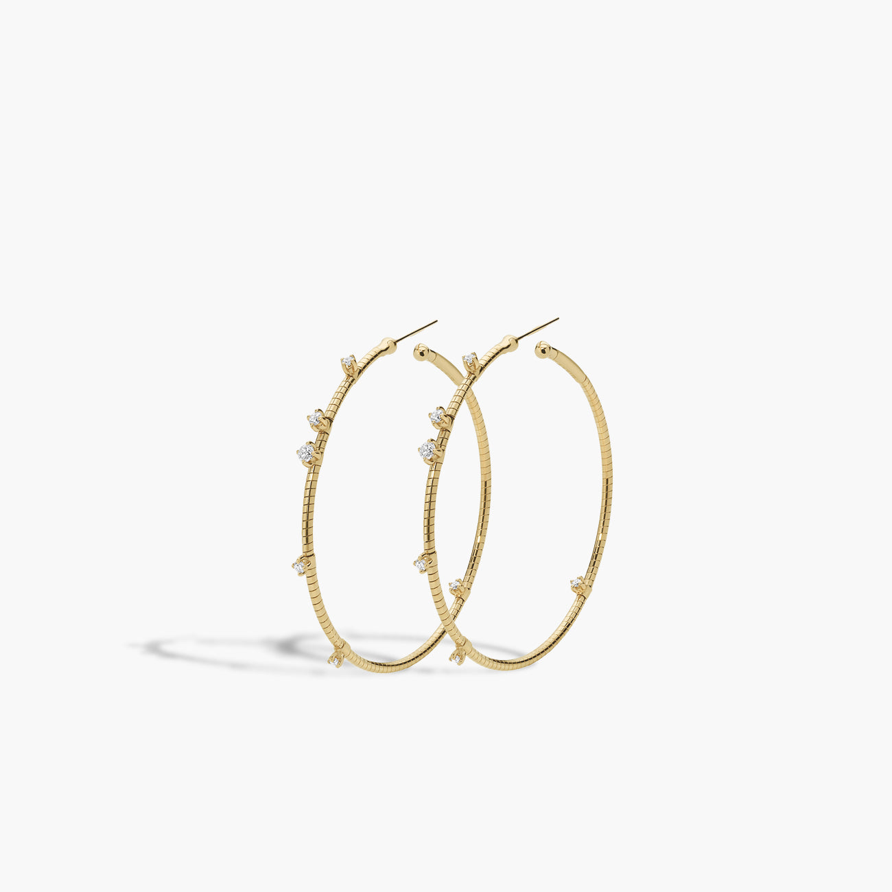 Mattia Cielo Rugiada Diamanti 18K Yellow Gold Diamond Hoop Earrings