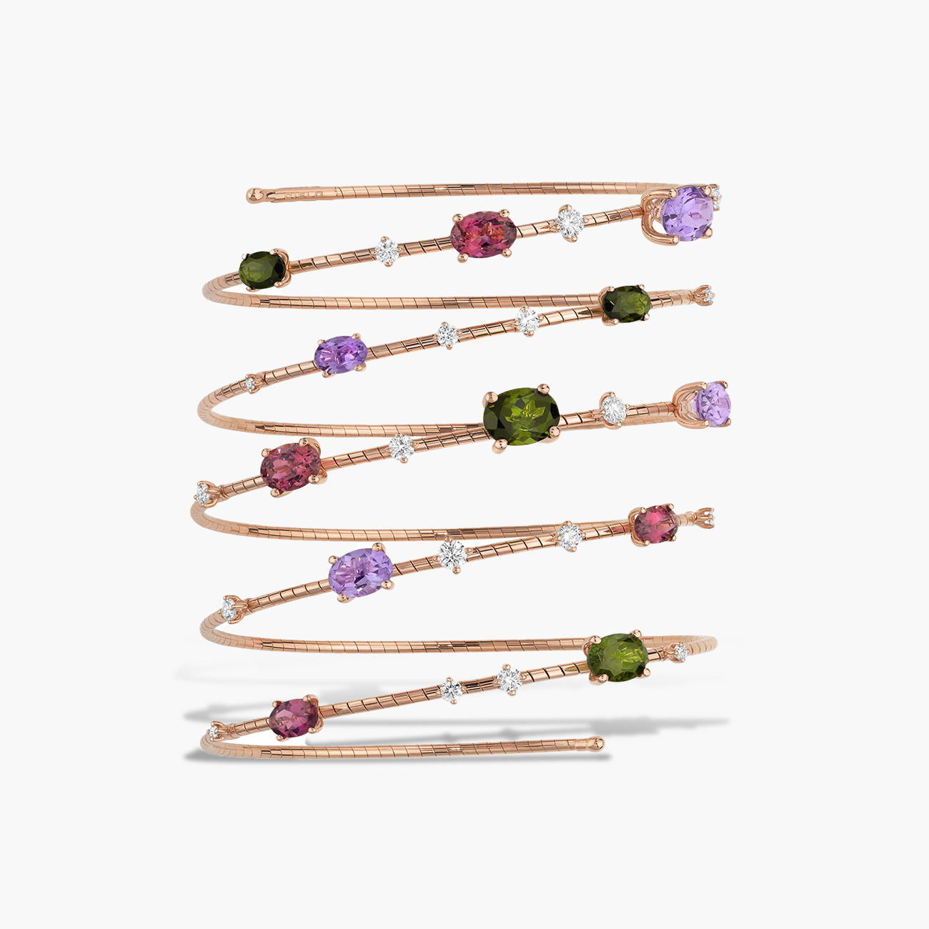 Mattia Cielo Rugiada Pietre Gemstone and Diamond 5-Row Bracelet