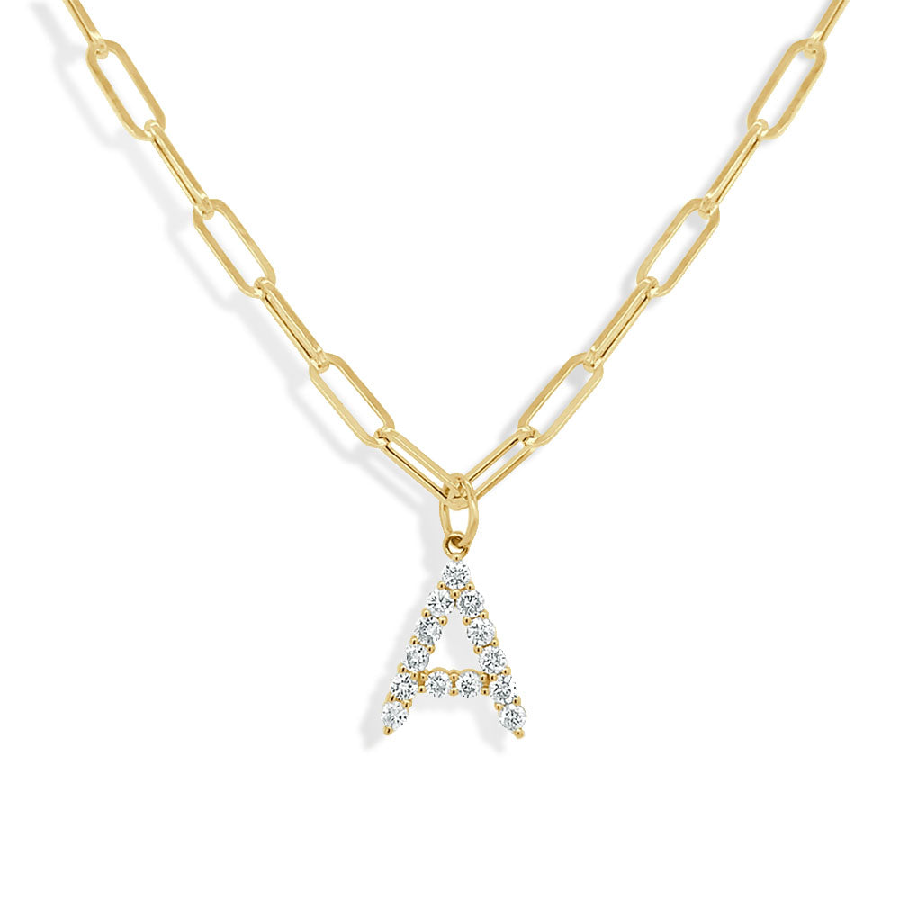 Diamond Initial Love Letter in Gold