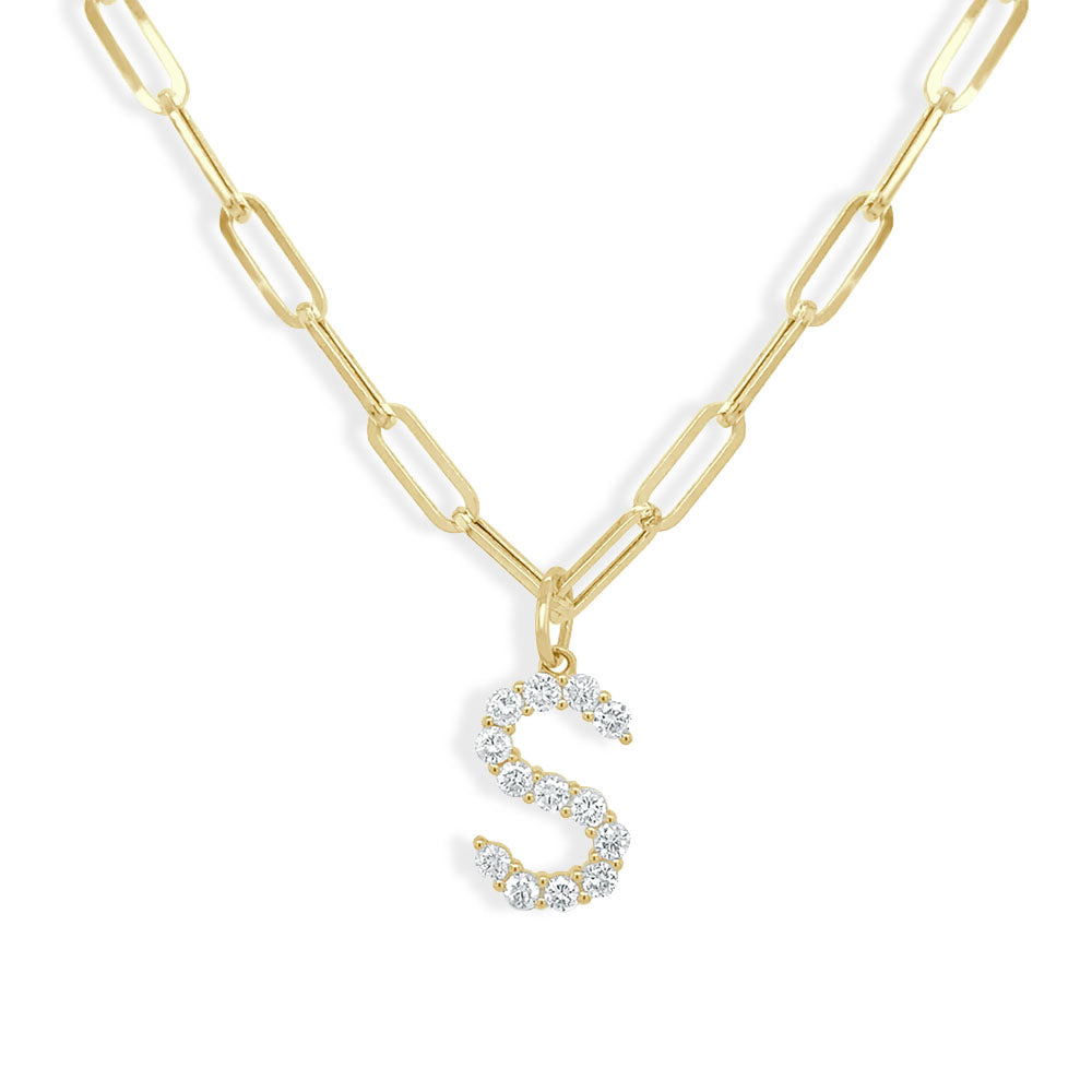 Diamond Initial Love Letter in Gold