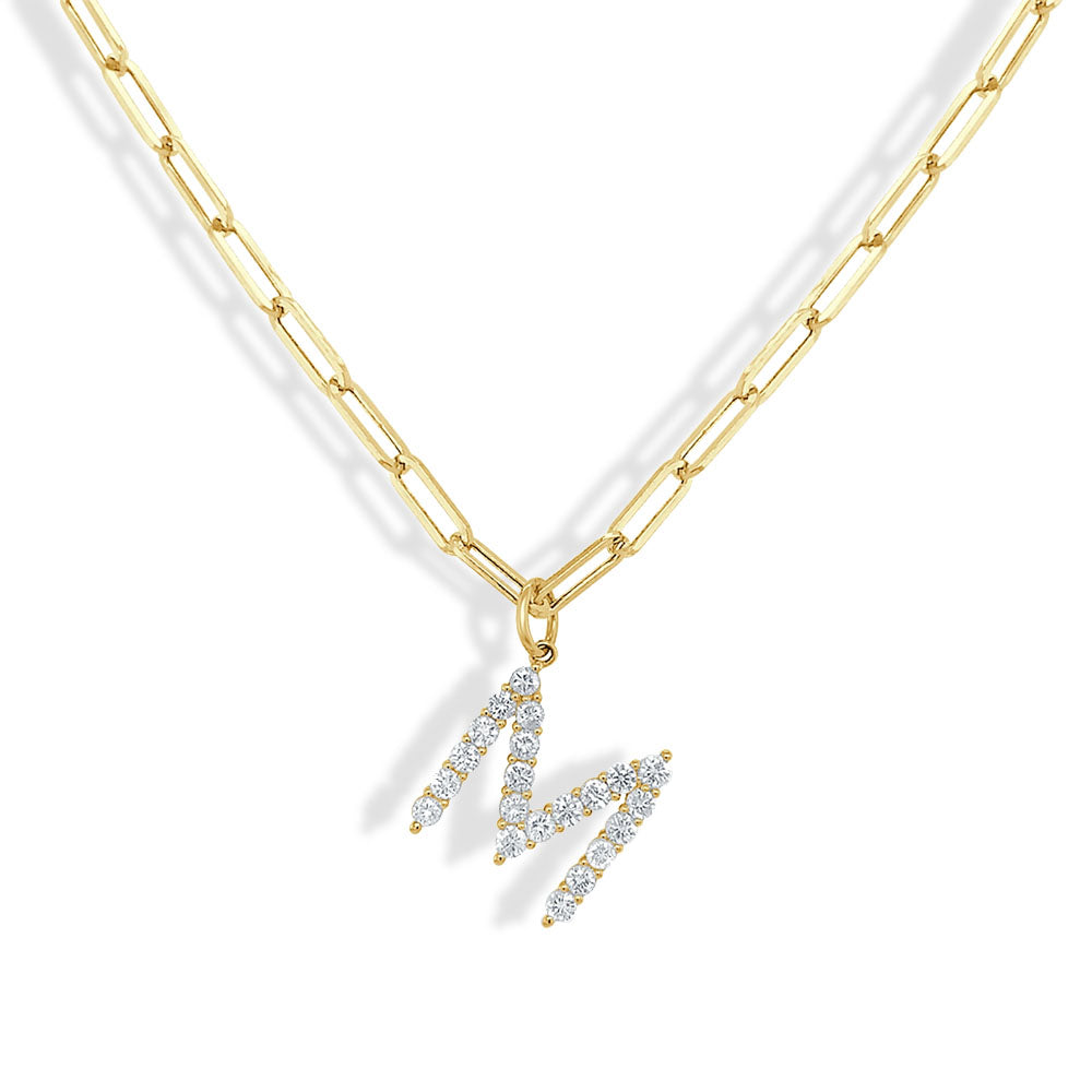 Diamond Initial Love Letter in Gold