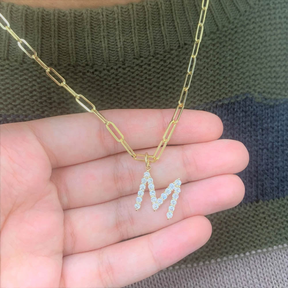 Diamond Initial Love Letter in Gold