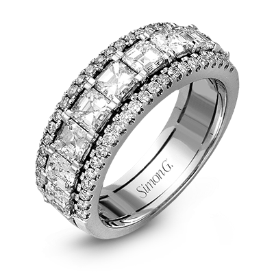 Simon G. LP1875W White Gold Caviar Anniversary Band