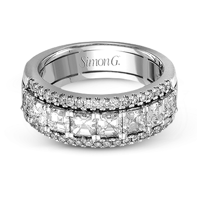 Simon G. LP1875W White Gold Caviar Anniversary Band
