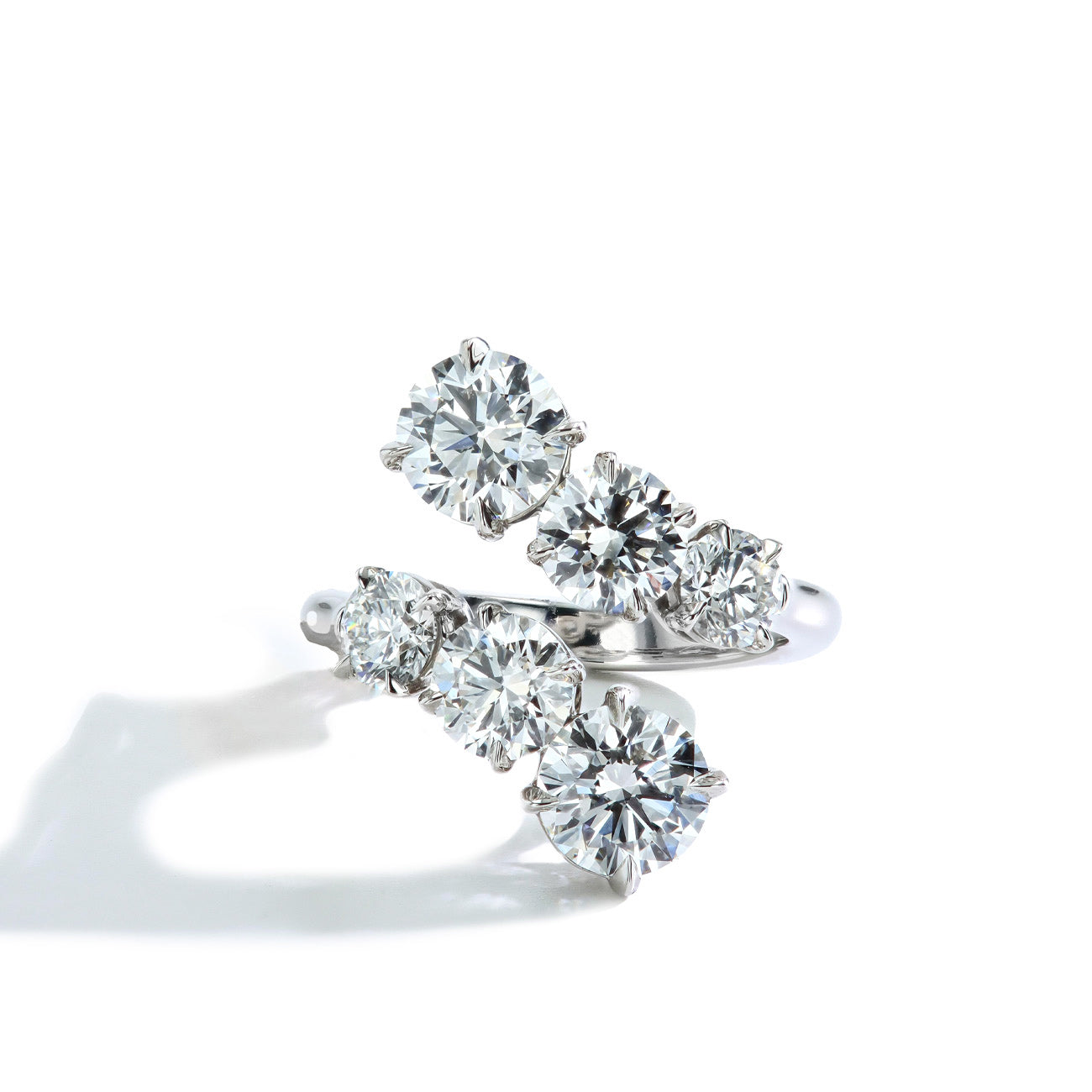 3.50 Carat Natural Diamond Bypass Ring