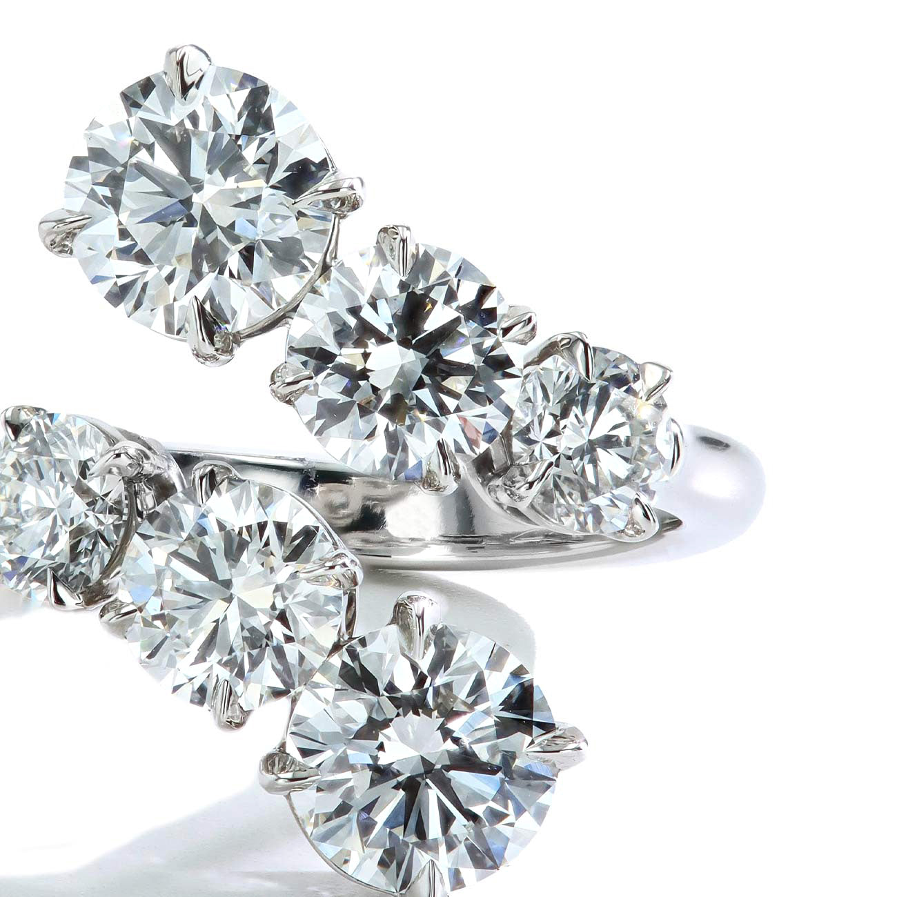 3.50 Carat Natural Diamond Bypass Ring