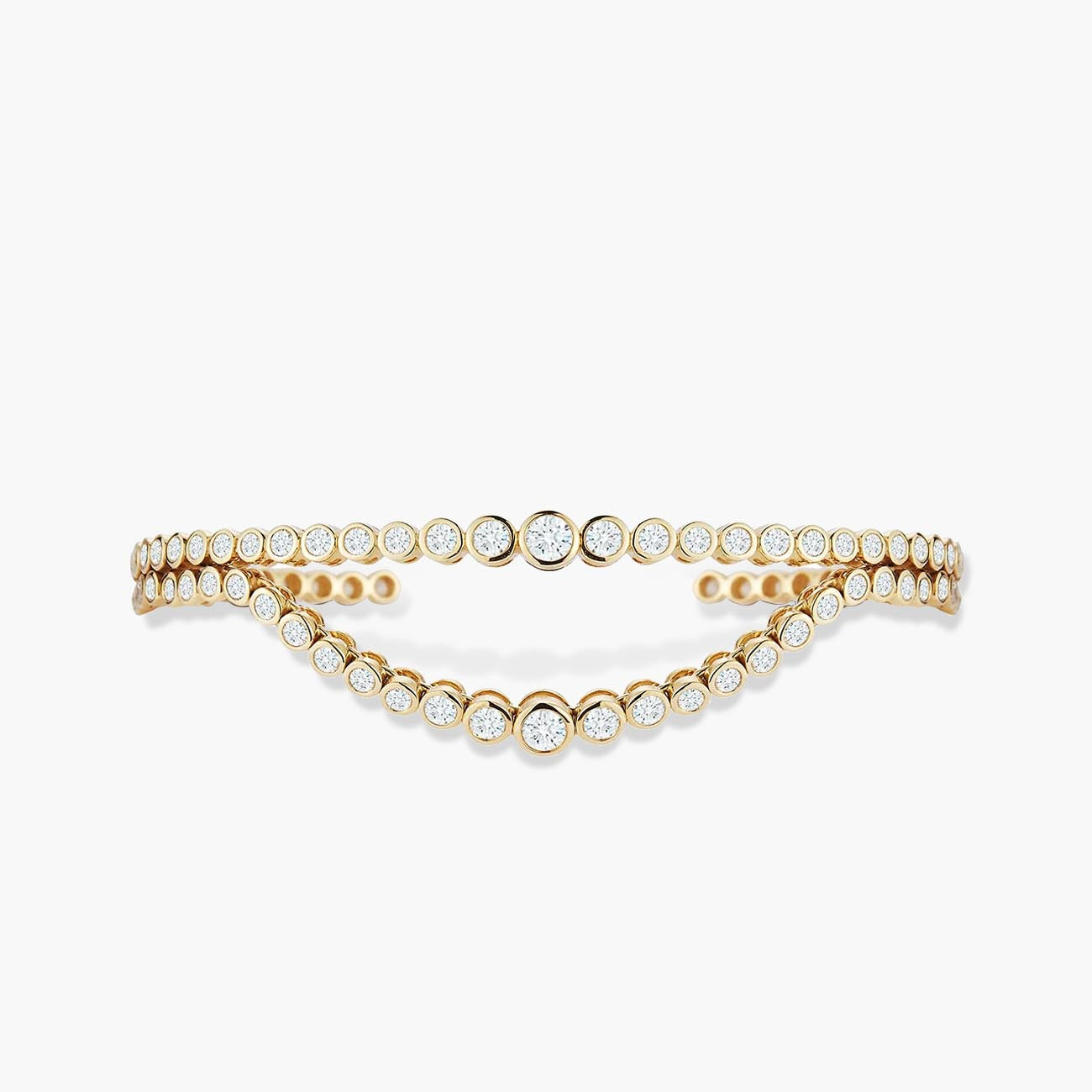 ONDYN Lumiére Two Row Diamond Cuff Bracelet