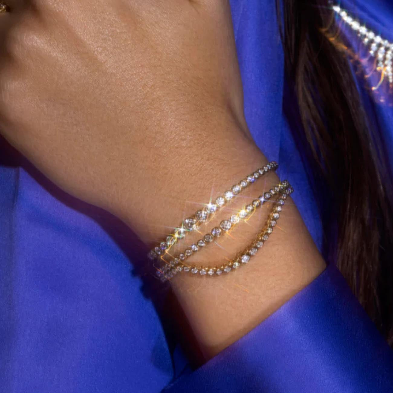 ONDYN Lumiére Two Row Diamond Cuff Bracelet