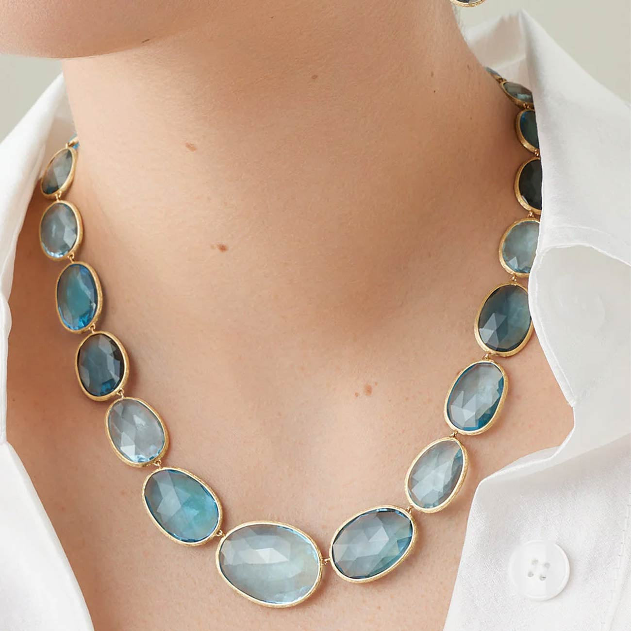 Marco Bicego Lunaria Topaz Graduated Necklace