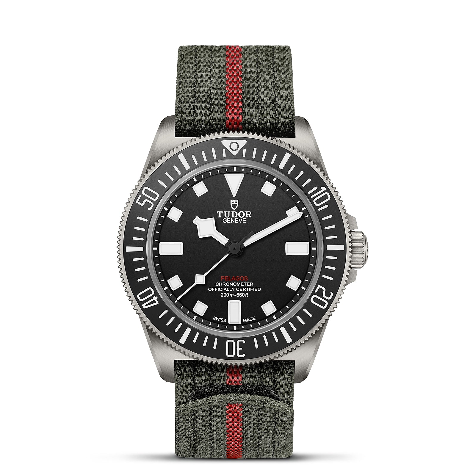 TUDOR Pelagos FXD Titanium 42mm watch with Forest Green Strap
