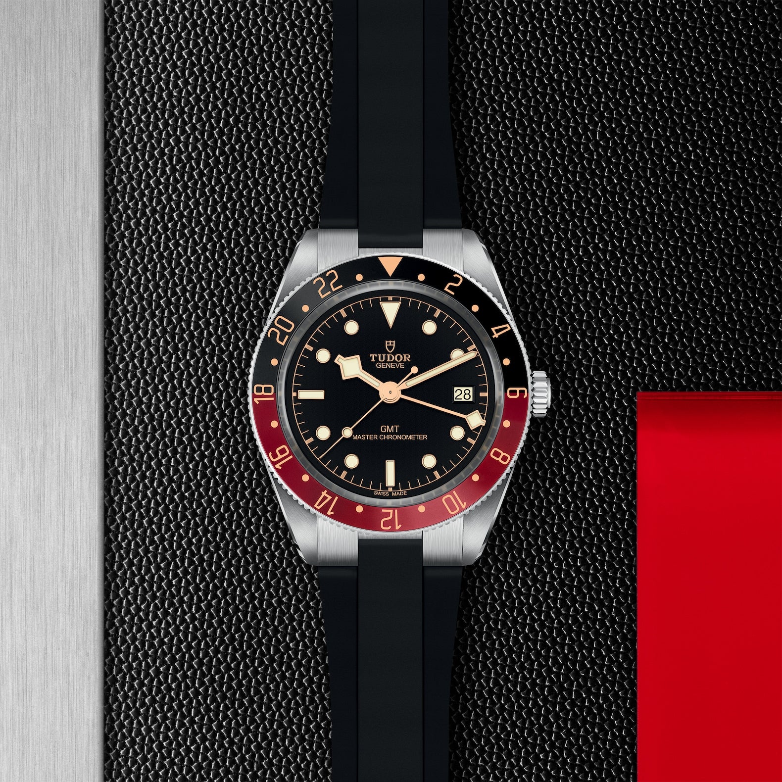 TUDOR Black Bay 58 GMT with Rubber Strap and Black and Burgundy Bezel