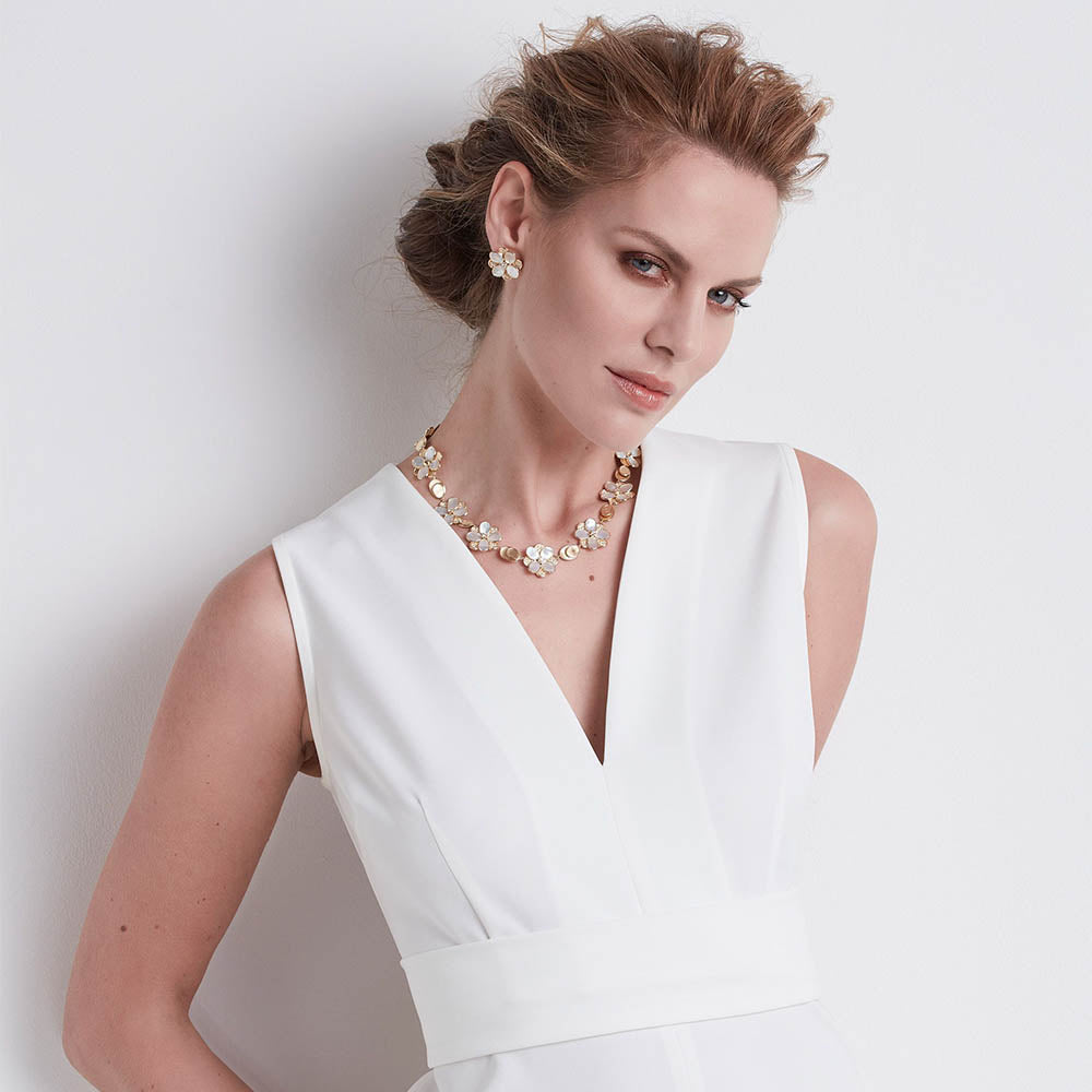 Marco Bicego Lunaria Petali Mother of Pearl Flower Necklace