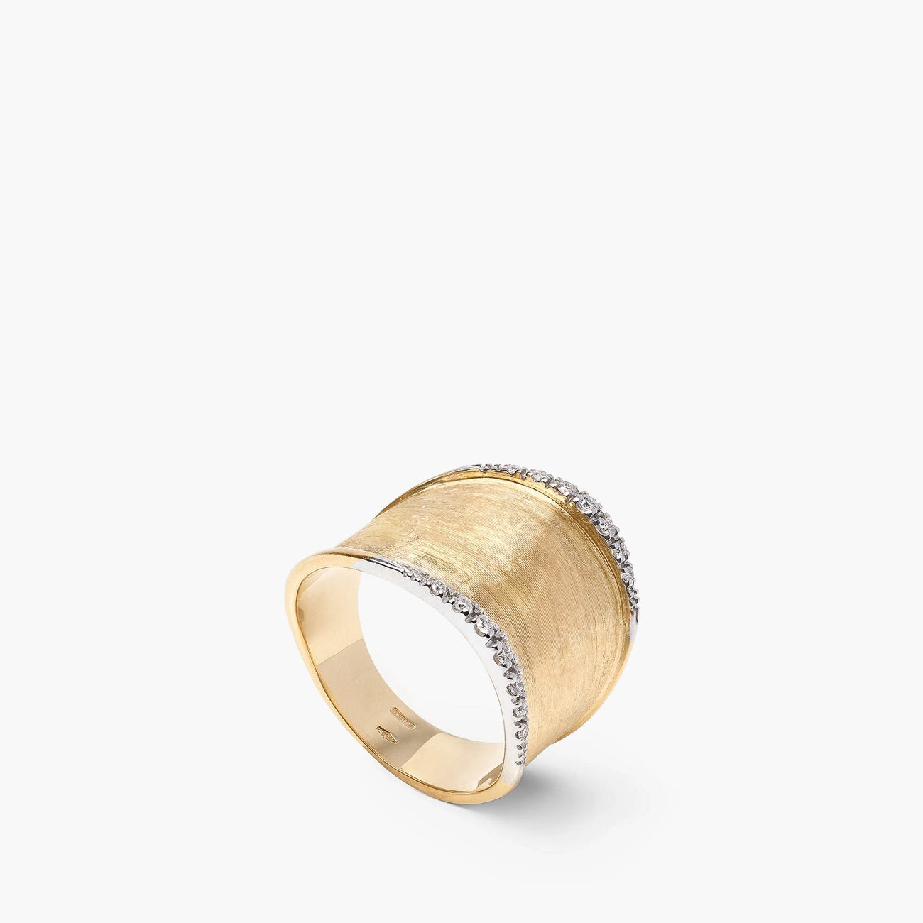 Marco Bicego Lunaria 18K Yellow Gold Band Ring with Diamonds in 18K Yellow Gold and 18K White Gold