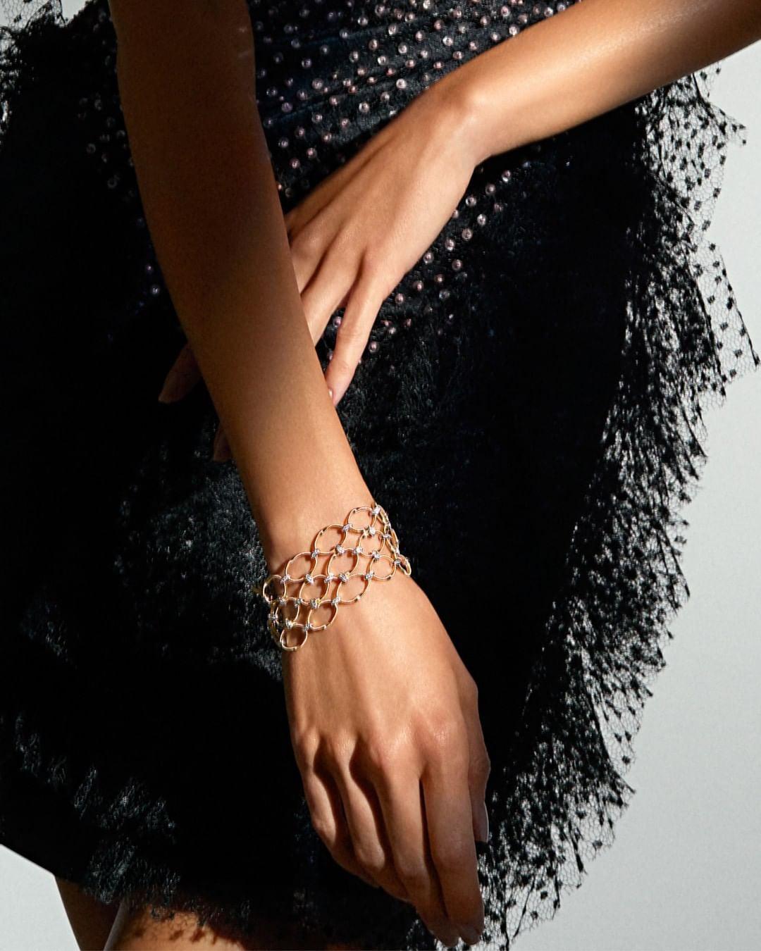 Marco Bicego Marrakech Onde Diamond and Gold Flat Link Bracelet