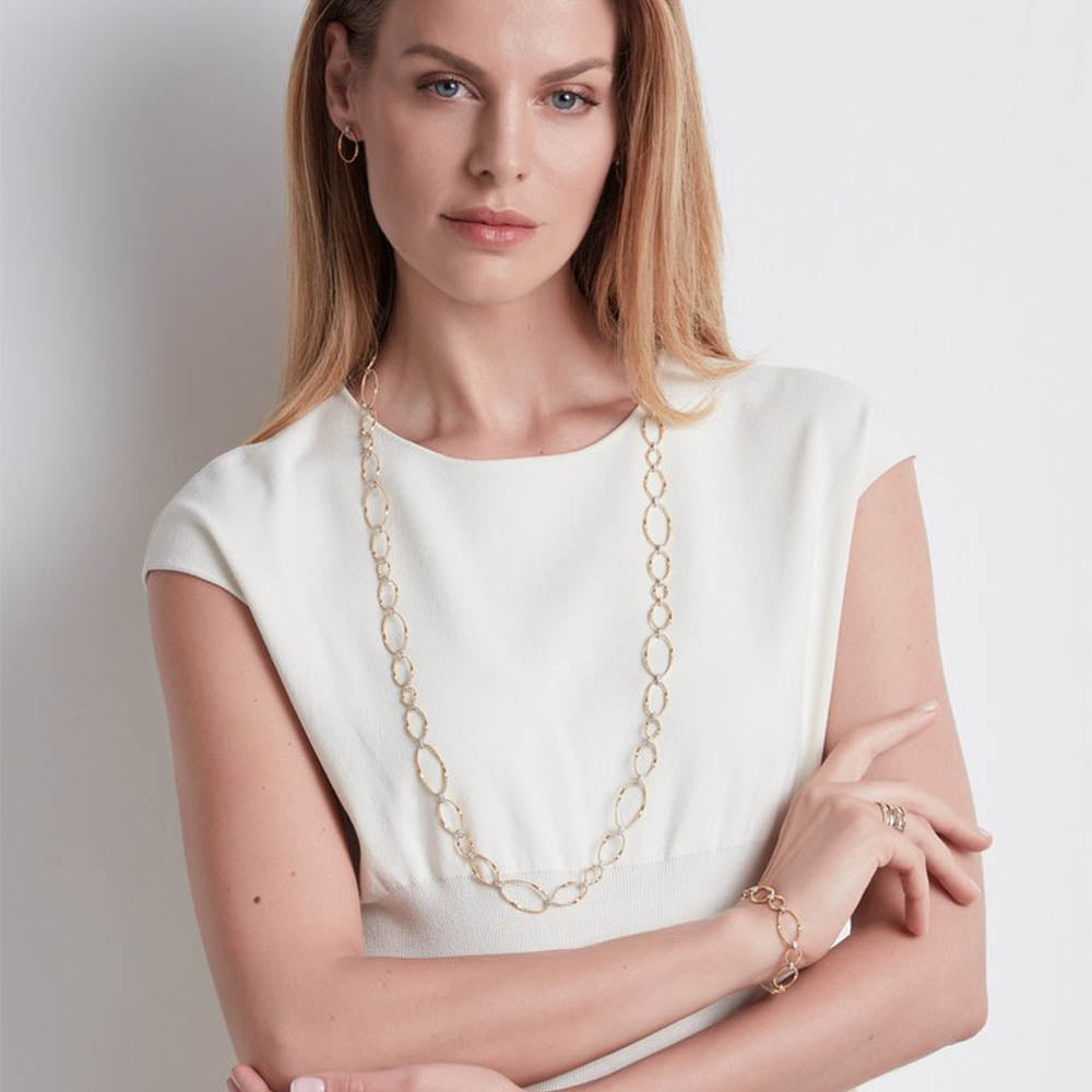 Marco Bicego Marrakech Onde Flat Link Diamond Bracelet