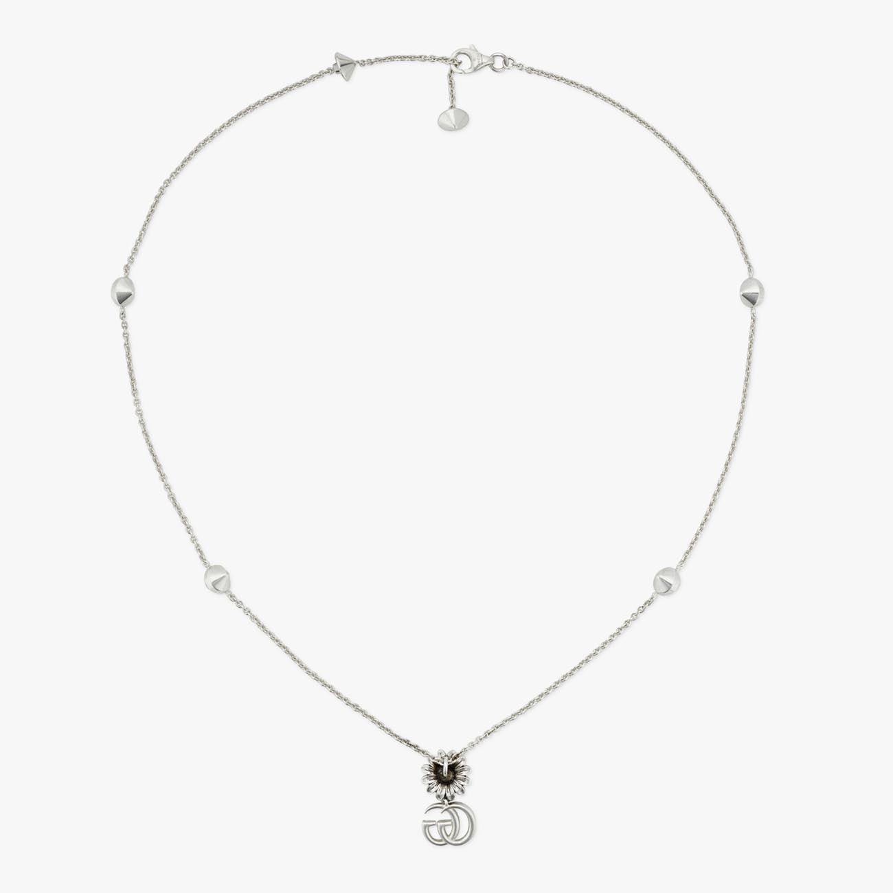 Gucci GG Marmont Flower Mother-of-Pearl Necklace
