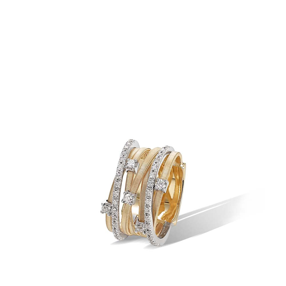 Marco Bicego Goa 18kt Yellow Gold 7 Row Diamond Ring