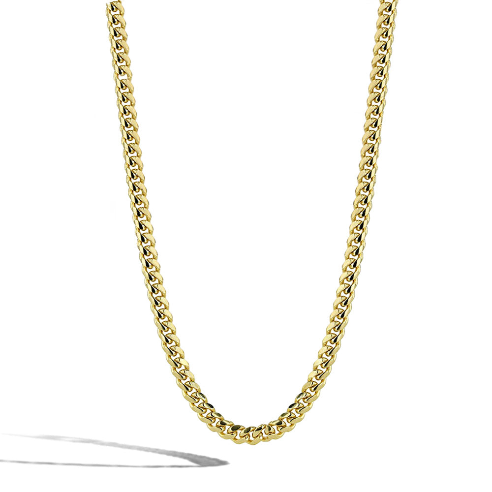 Solid Gold Cuban Link Chain Necklace - 3.3mm