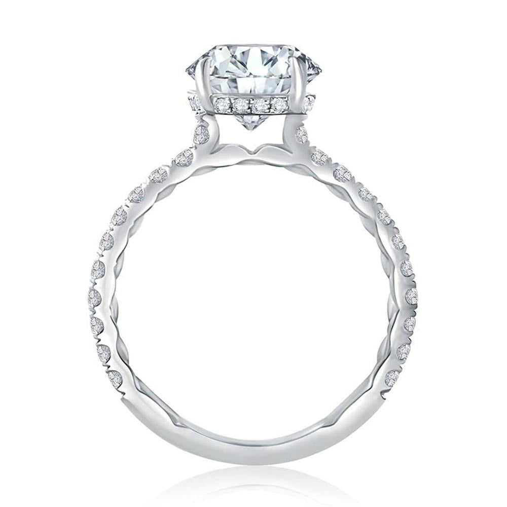 A. Jaffe Thin Quilted Engagement Ring Setting
