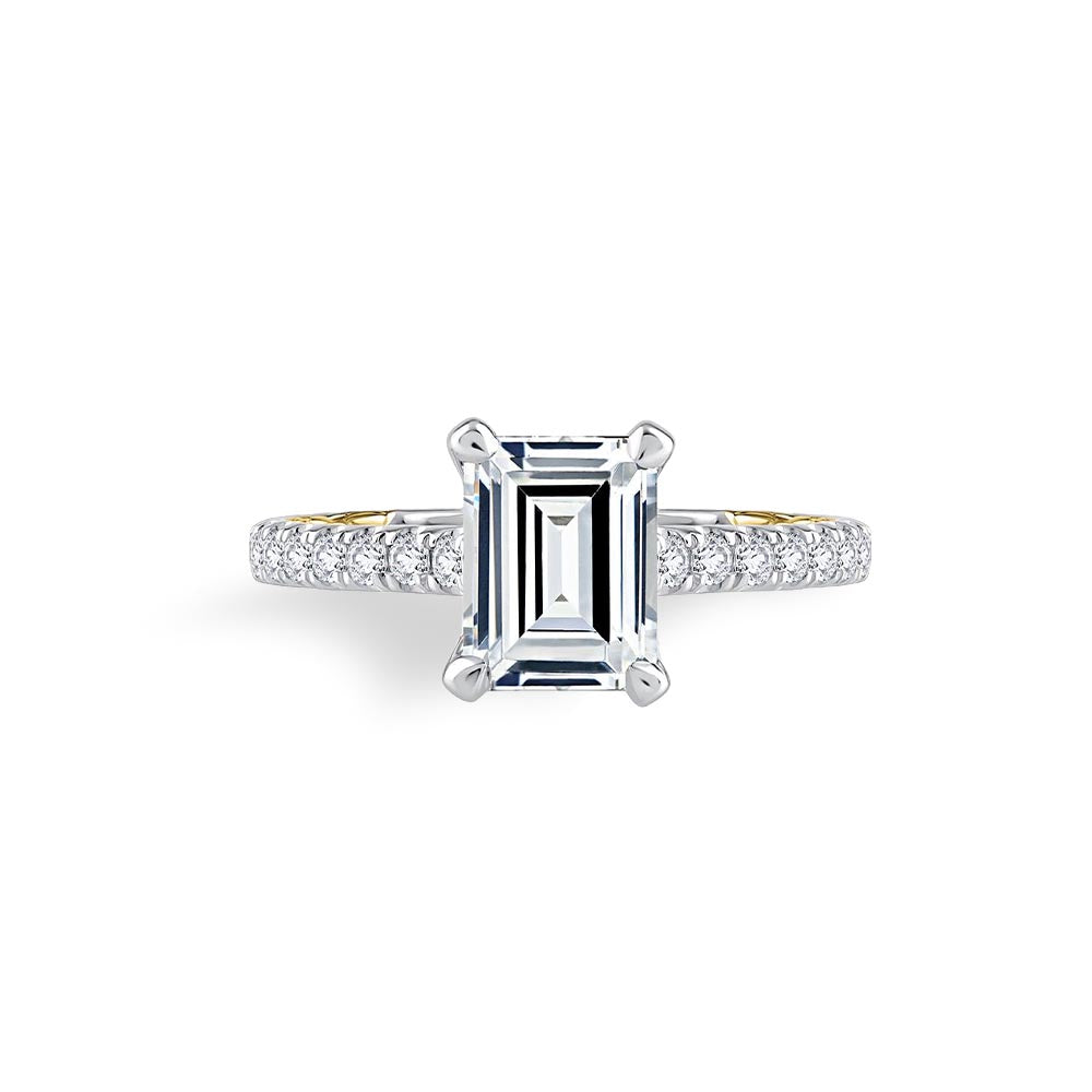 A. Jaffe Pave Two-Tone Engagement Ring Setting