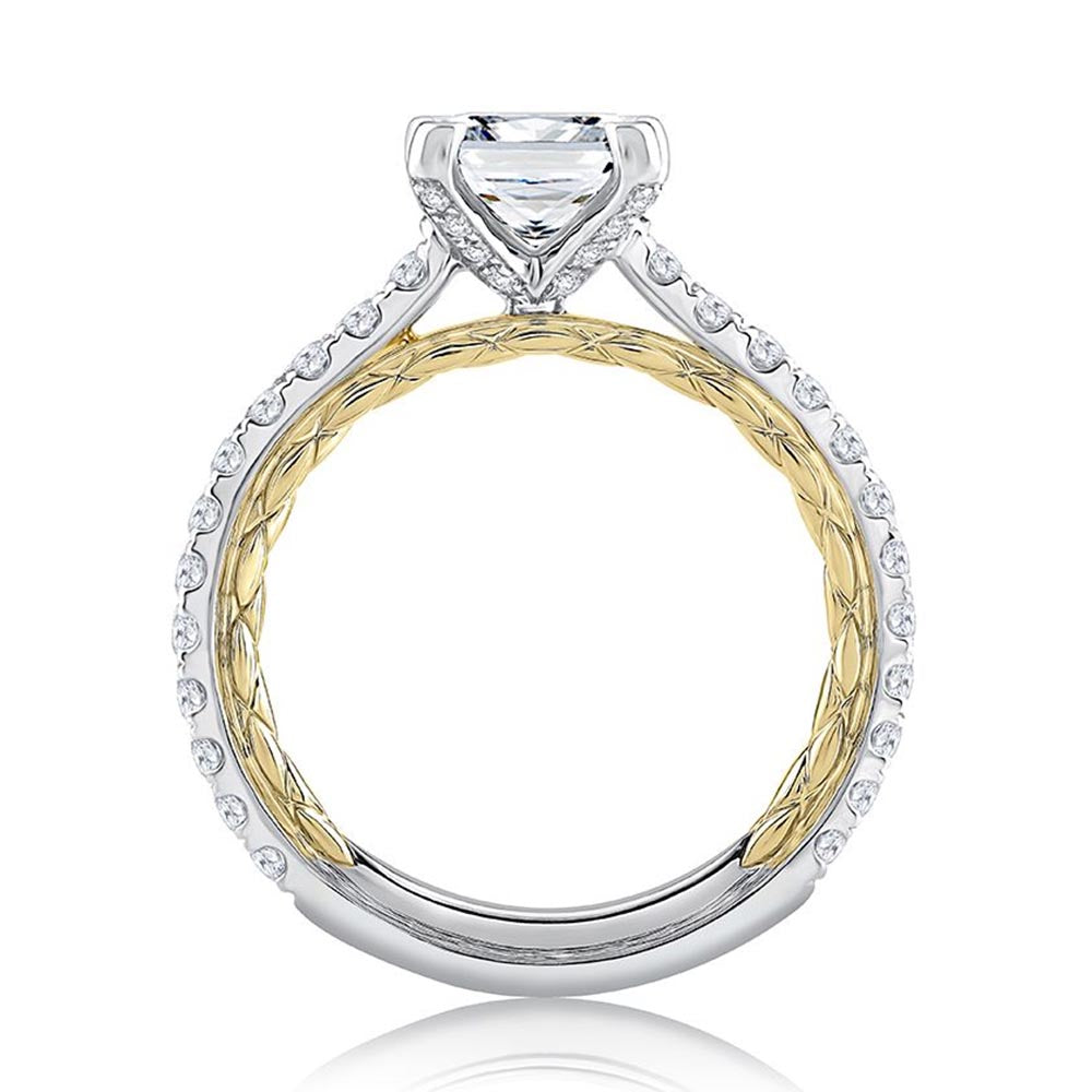 A. Jaffe Pave Two-Tone Engagement Ring Setting